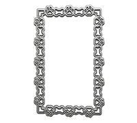 Matrices de découpe rectangulaires en métal en forme de patte de chien, pochoir pour scrapbooking, timbre, carte en papier, gaufrage, décoration artisanale, sucrier en poudre avec couvercle