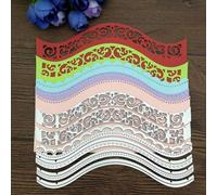 Matrices de découpe vintage en métal de 15 cm avec bordure ondulée et bordure ondulée pour gaufrage, scrapbooking, papier, loisirs créatifs, décoration