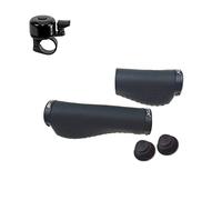 Matrix Poignées de guidon de vélo en cuir avec sonnette de vélo Noir
