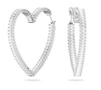 Swarovski Matrix 5647591 Créoles en forme de cœur en argent avec cristaux Swarovski en zircone, Einheitsröße, Acier inoxydable, Zircone cubique