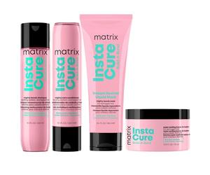 MATRIX - Routine Réparatrice - Shampoing + Après-Shampoing + Masque + Baume - Répare et Renforce les liaisons, Adoucie et Lisse - Instacure Build-A-Bond