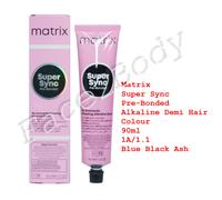 Matrix Super Sync pré-collé demi-collé couleur de cheveux 1A/1,1 bleu frêne n...