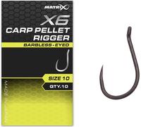 Matrix X6 Carp Pellet Rigger Hooks sans ardillon - 14