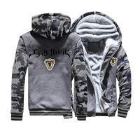 MATRIXX Black Clov-ER Veste Hiver Homme Animé, Sweat Fleece Polaire Zippée avec Poches, Coupe Épais pour Sports Hiver-Camouflage B||5XL