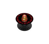 Matryoshka Nesting Doll Russian Doll Red on Black PopSockets PopGrip Adhésif