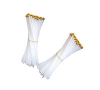 Mâts de Banderole à Main en Plastique 30cm avec Capuchon Blanc 100 Pièces
