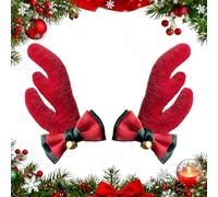 Mâts de casque de renne : décoration en deux pièces, ensemble de casque de déguisement, de chapeaux sur le thème de Noël, montage flexible avec équilibre en gélose