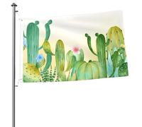 Mâts de drapeau de jardin personnalisés avec motif de figuier de Barbarie, drapeaux de 90 cm x 60 cm avec œillets