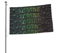 Mâts de drapeau de jardin personnalisés en peau d'os de crocodile d'eau douce, drapeaux de 90 cm x 60 cm avec œillets