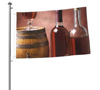 Mâts de drapeaux de jardin personnalisés Drink And Food, drapeaux de 90 cm x 60 cm avec œillets