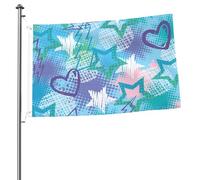 Mâts de drapeaux de jardin personnalisés Rock Stars Flash, drapeaux de 90 cm x 60 cm avec œillets