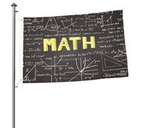 Mâts de drapeaux de jardin personnalisés School Math, drapeaux de 90 cm x 60 cm avec œillets