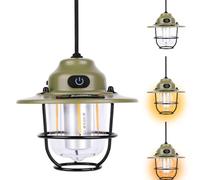 Matstey Lampe Camping Rechargeable, Rétro Portable&Étanche Lampe Tente, Lampe LED Rechargeable USB-C, Lampe Torche 360° Eclairage 4 Modes, pour Camping, Bricolage, Secours, Garage, Cave, etc