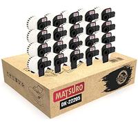 Matsuro Originale | Compatibles Rouleaux Étiquettes Continues Remplacement pour BROTHER P-TOUCH DK-22205 DK22205 (62 mm x 30,48 m | 20 PACK)