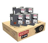 Matsuro Originale | Compatibles Rubans Étiquettes Remplacement pour DYMO D1 45010 S0720500 Noir sur Clair (12mm x 7m | 5 PACK)