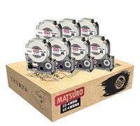 Matsuro Originale | Compatibles Rubans Étiquettes Remplacement pour EPSON LC-4WBN LC-4WBN9 LK-4WBN Noir sur Blanc (12mm x 8m | 7 PACK)