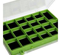 Matt Hayes Adventure Boîte de rangement magnétique double face (42 sections) pour hameçons de pêche métallique, idéal également pour pivots, clips et anneaux 14,5 x 12 x 2 cm, 19MH-21