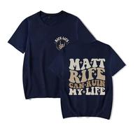 Matt Rife Can Ruin My Life Merch Comedy T-Shirt Tour T-Shirt Manches Courtes Mode Fan Merch Unisexe Vêtements d'été, bleu marine, 4XL