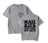 Matt Rife Can Ruin My Life Merch Comedy T-Shirt Tour T-Shirt Manches Courtes Mode Fan Merch Unisexe Vêtements d'été, gris, 4XL