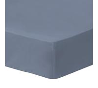 MATT & ROSE Drap Housse 90x190/200 cm Uni Coton LAVÉ | 100% Coton Lavé | Bleu Orage | Oekotex