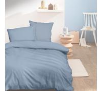 MATT & ROSE Housse de Couette 1 Personne 140x200 cm Unie Coton LAVÉ | 100% Coton Lavé | Oeko-TEX | Bleu Orage