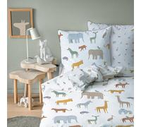 MATT & ROSE Kenya Parure de lit Enfant | 100% Coton | Oeko-TEX | Housse de Couette 140x200cm + Taie d'oreiller 63x63cm | Imprimé Mixte | Blanc