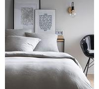 MATT & ROSE Parure de Lit 140x200 cm Unie Jersey | Housse de Couette 140x200 cm + 1 Taies d'oreiller 65x65 cm | 100% Coton | Gris Chiné | Fermeture à Rabat |Oeko-TEX