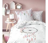 Parure De Lit Imprimée 100% Coton, Attrape Coeur Blanc 140X200 63X63