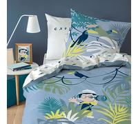 Parure de lit imprimée 100% coton, explorateur gris 140X200 63X63
