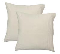 MATT & ROSE Taies d'oreiller Unies Double Gaze DE Coton 65x65cm | 100% Coton de qualité supérieure | Oeko-TEX | Taies d'oreiller 65x65cm | Naturel