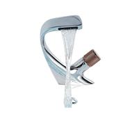 Matte Black Basin Faucets Waterfall Modern Brass Bathroom Faucet Deck Mount Simple Design Crane Cold Hot Water Mixer Tap(Chrome B)