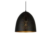 Matte Black Decor Hanging Light Contemporary Chandelier Lamp with LED Hollow Dome Lighting for Dining Room, Restaurant, Coffee Bar(40CM)