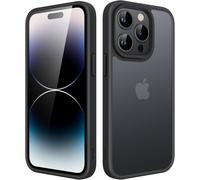 Matte Case For Iphone 14 Pro 6.1 Inch, Military Grade Shockproof Protection, Translucent Frosted Back Cover, Anti-Fingerprint (Black)
