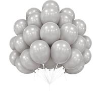 Matte Grey Balloons 12 Inches - 50 Pieces For Baby Shower, Wedding, Valentine'S Day, Birthday Decorations
