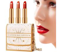 Matte Lipstick, 3 Pieces Lipsticks Set, 3.15in Waterproof Nude Velvet Formula, Non-Stick Long-Lasting, Women Makeup Tool for Winter, Daily Wear, Date Nights, Outing Use