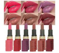Matte Lipstick Set de 6 rouges à lèvres avec fuschia lumineux, Bordeaux, violet Royal et Prunier foncé imperméable à l'eau, longue durée formule de rouge à lèvres coloré velouté Lipstick Set B