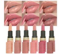 Matte Lipstick Set de 6 rouges à lèvres, nude, rose, café et brun imperméable à l'eau, formule de rouge à lèvres longue durée, coloré, Pigment doux, baume à lèvres lisse set A
