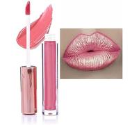 Matte Metallic Lip Gloss, Long Lasting Waterproof Strong Pigmented Not Stick Cup,Diamond Shimmer Liquid Lipstick Makeup for Women (H)