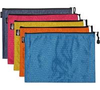 Matte Pearls Football Wallet-Pack Pvc Zip Document Folder-5 Pieces (A4)