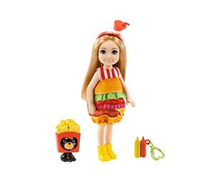 Mattel - Barbie Club Chelsea, Burger Dress-Up Costume Doll with Pet