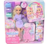 Barbie Poupée Barbie "Malibu" Dream Besties Soirée en Ville avec jolie coiffure, accessoire capillaire surprise et plus de 15 looks, JGG38