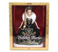 MATTEL BARBIE poupée blonde designer BOB MACKIE holidays 2006 joyeux noel 2006 robe et velour noir - boite vitrine dorée