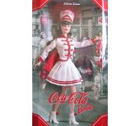 MATTEL barbie poupée brune - COCA COLA COLLECTOR EDITION LA MAJORETTE pom-pom girl cheerleader - 2001