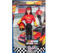 MATTEL BARBIE poupée brune NASCAR OFFICIAL N° 94 course de voiture 1999