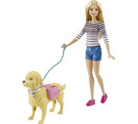 Mattel Barbie Promeneur De Chiens Et Chiot Potty Avec Poupée Blonde