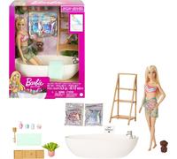 Mattel BRB WELNEES KONFETTI Bad - Poupée de mode avec sarong doux et accessoires