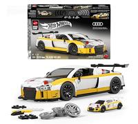Mattel Brick Shop Hot Wheels Coffret de Construction Audi R8 LMS de 2015 de la série Elite, avec 820 pièces, détails réalistes et Autocollants personnalisés, JFT18