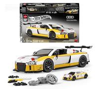 Mattel Brick Shop Hot Wheels Coffret de Construction Audi R8 LMS de 2015 Mattel Brick Shop de la série Elite, avec 820 pièces, détails réalistes et Autocollants personnalisés, JFT18
