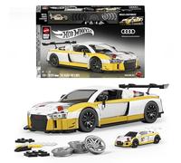 Mattel Brick Shop Hot Wheels Coffret de Construction Audi R8 LMS de 2015 Mattel Brick Shop de la série Elite, avec 820 pièces, détails réalistes et Autocollants personnalisés, JFT18
