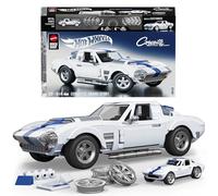 Mattel Brick Shop Hot Wheels Coffret de Construction Corvette Grand Sport, série Elite,918 pièces, pour Les collectionneurs, JGR31, Blanche